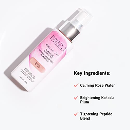 Physicians Formula Ros? All Stay Illuminating Setting Spray For Makeup, Oil-Free, Alcohol-Free, Antioxidants | Dermatologist Tested, Clinicially Tested
