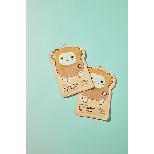 TONYMOLY x Squishmallows Benny Shea Butter Foot Mask Set of 3 ? Hydrating & Moisturizing Pedi Treatment for Dry, Cracked Heels and Callused Feet ? Nourishing Softening Self Care Skincare Gift