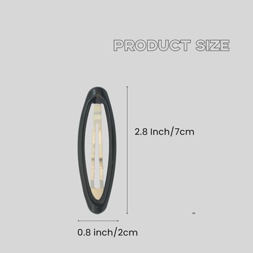 16 Pieces Hair Clips for Thick Hair 2.8 Inch Oval Shape Black XL Hair Clips for Women Metal Snap Non-Slip Hair Grips Hair Accessories