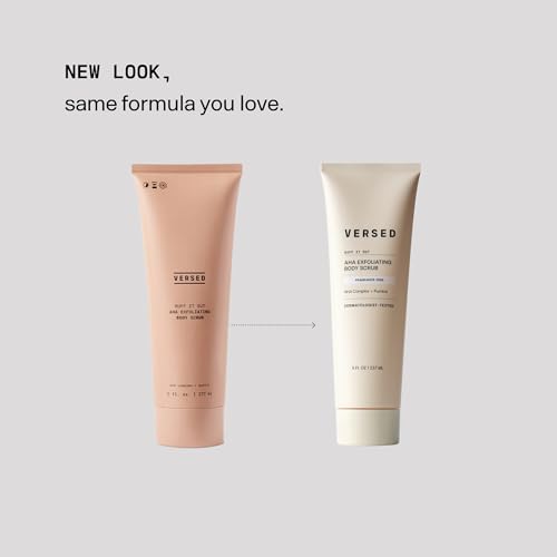 Versed Buff It Out AHA Exfoliating Body Scrub and Mask - Lactic Acid & Glycolic Acid Exfoliant - Microfine Pumice Body Exfoliator to Polish and Smooth Bumpy, Dry Skin - Vegan & Cruelty-Free (8 oz)