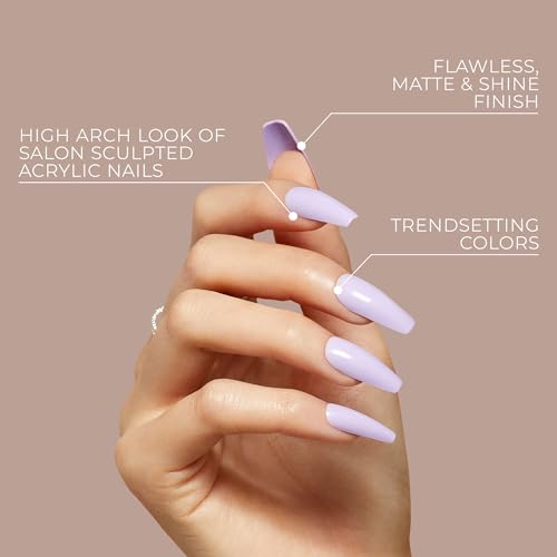 KISS Gel Fantasy, Press On Nails, Nail glue included, 'No Regrets', Light Pink, Medium Size, Almond Shape, Includes 28 Nails, 2g Glue, 1 Manicure Stick, 1 Mini file
