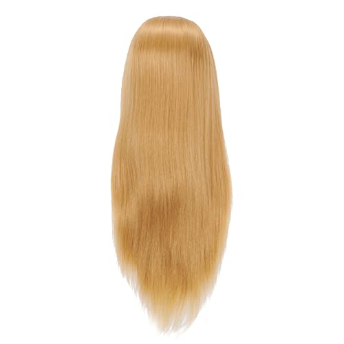 Headfix 26"-28" Long Hair Mannequin Head Synthetic Fiber Hair Hairdresser Practice Styling Training Head Cosmetology Manikin Doll Head with Clamp (6F2026W2720)