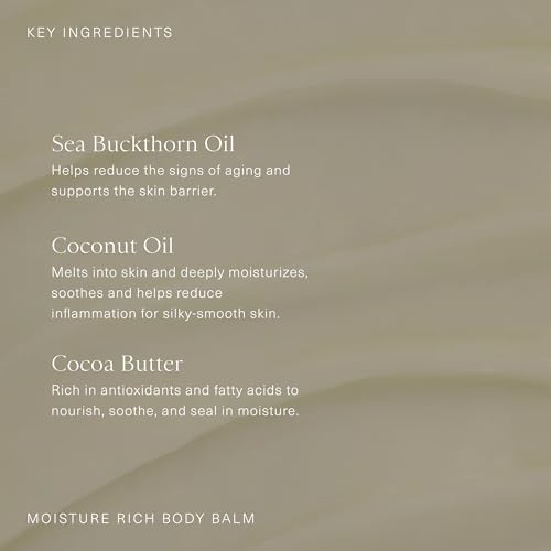 Oak Essentials Moisture Rich Body Balm | Ultra-Hydrating Body Cream with Sea Buckthorn Oil, Cocoa Butter & Coconut Oil, 5.3 Oz
