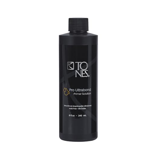 TONES Ultrabond Nail Primer - Professional Acid-Free Bonder to Prevent Lifting for Acrylic & Gel Nails - Made in USA (8 Fl Oz)