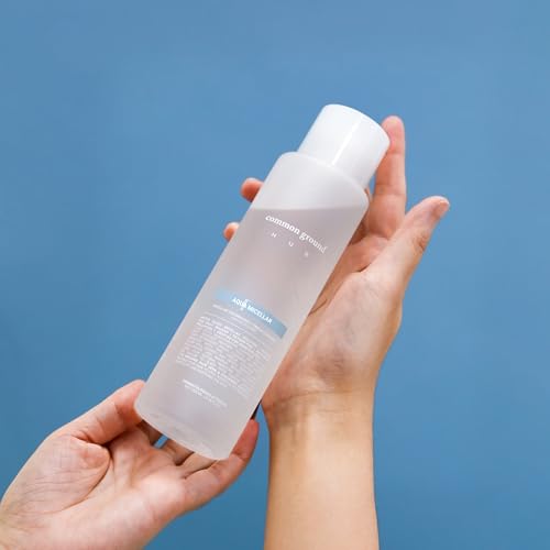 COMMON GROUND NUE Aqua Micellar Water Makeup Remover 3-in-1 Cleanser, Astringent, Makeup Remover, Non-Greasy, No-Rinse, Hydrating, Plant-Based, Organic Aloe Vera & Cucumber, 8.4 Fl Oz (Pack of 2)