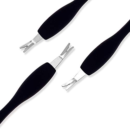 IVON 3 Pack Cuticle Trimmer Pusher Remover, Rubber Tip Gentle on Nail Bed