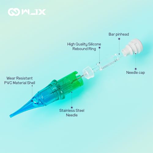 Wjx Ultimate Tattoo Needles 1007RL (20Pcs/Box) Disposable Professional Tattoo Cartridge Needles Precision Round Liner Fits Different Tattoo Machines