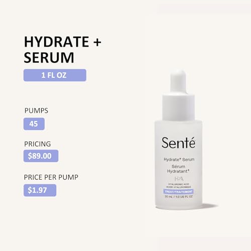 Sent? Hydrate+ Serum | Hyaluronic Acid with HSA for Glass Skin | Deep Hydration & Barrier Support | Fast-Absorbing | Calms & Soothes | Paraben, Cruelty, Fragrance Free | 1.0 oz