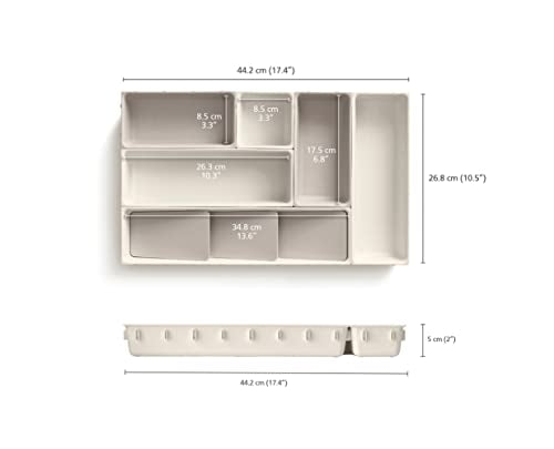 Joseph Joseph Viva - Modular 7-piece Makeup Beauty Drawer Organiser Set, Storage Boxes dividers for makeup, beauty grooming items, cosmetics, hair accessories