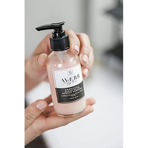Averr Aglow Completely Clear Gel?e Makeup Remover, Face Care, Boost Collagen, Calm Skin, Natural Plant Based Solution Facial Cleanser, Removes Waterproof Makeup