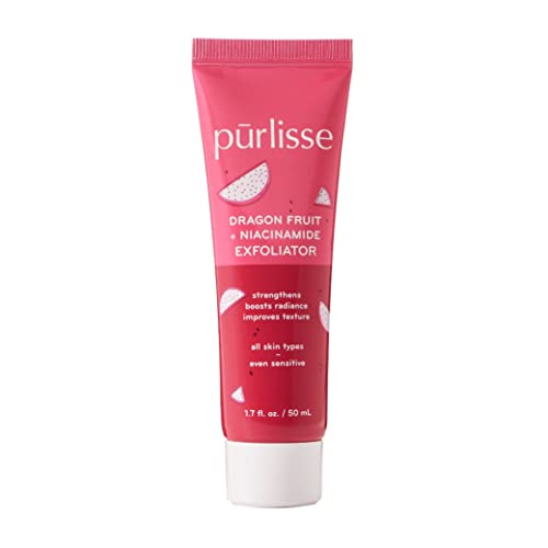 p?rlisse Dragonfruit + Niacinamide Face Exfoliator Scrub - Exfoliating Face Wash for Radiance & Improved Texture - Strengthens Skin Barrier, Reduces Blemishes & Fights Signs of Aging (1.7 Fl oz)