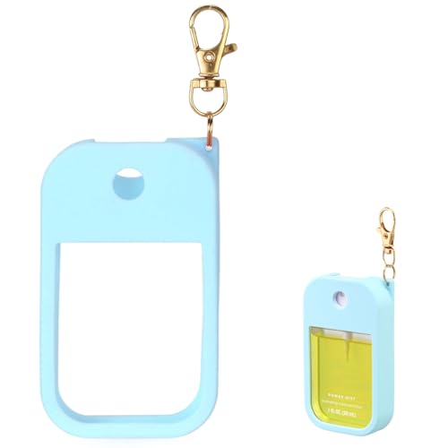 Hand Sanitizer Spray Case Compatible with Touchland Power Mist 1 oz ? Silicone Case with Keychain for Touch Land Mist 1 fl oz£¨30 ml£©, Hand Sanitizer Accessory for 1 fl oz (Blue, 1 Pack)