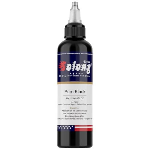 Tattoo Ink Black Tattoo Ink 3.4oz(100ml) Black Ink Tattoo for Shading and Lining Smooth Consistent Pigment Professional Tattoo Inks