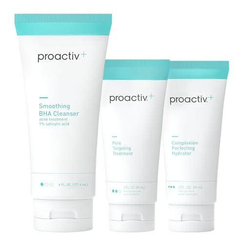Proactiv+ 3 Step Advanced Skincare Acne Treatment ? Salicylic Acid Face Wash, Benzoyl Peroxide Pore Minimizing Treatment, and Salicylic Acid Hydrating Moisturizer - 90 Day Complete Acne Skin Care Kit