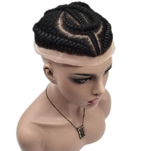 NLW Afro braid Toupee for men Afro curl HD Swiss lace Hair pieces for mens Human hair replacement system 8x10" lace hair prosthesis units wig for black men $ style Braid