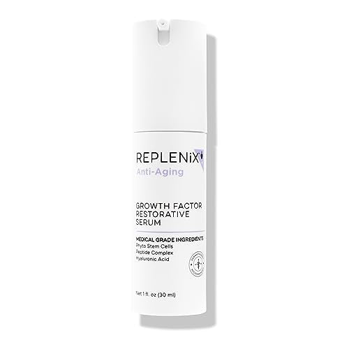 Replenix Growth Factor Restorative Facial Serum, Anti-Aging Treatment with Medical-Grade Ingredients for Mature Skin (1 fl. oz)