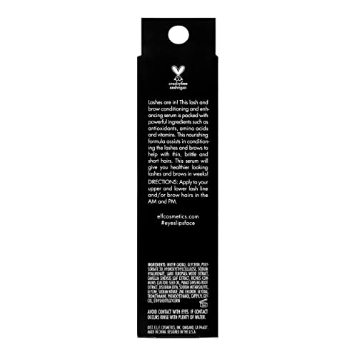 e.l.f. Enhancing Lash & Brow Serum, Promotes Longer-Looking Lashes & Brows, Nourishing & Conditioning Formula, Clear, 0.12 Fl Oz (3.5mL)