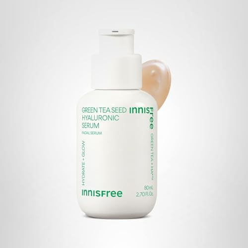 innisfree Green Tea Seed Hyaluronic Serum with Panthenol and Niacinamide, Korean Face Serum for Hydration and Glow