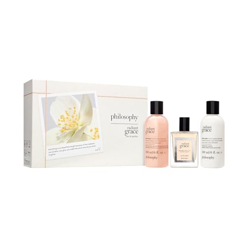 philosophy radiant grace eau de parfum - warm & floral women's perfume - with notes of carmelized sandalwood, jasmine & black cherry - long lasting fragrance
