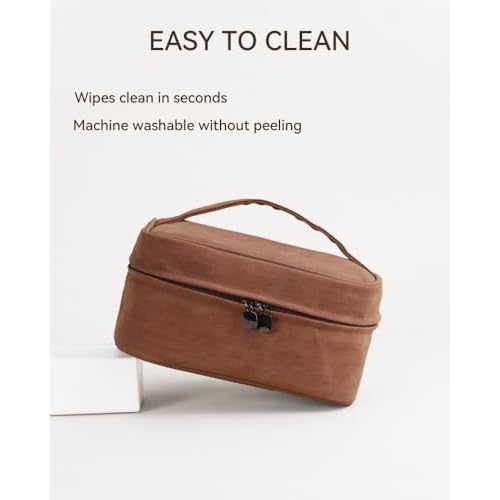 Cosmetic Bag for Women, Large Makeup Bag with Detachable Small Bag, Waterproof Makeup Pouch with Handle & Multiple Compartments, Smooth Zippers, Easy to Clean, Built to Last for Home, Travel