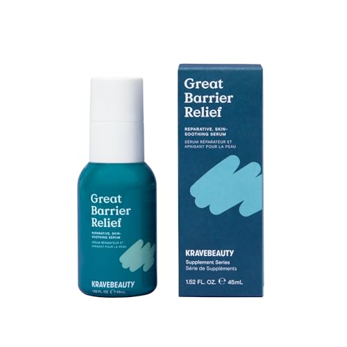 KraveBeauty Great Barrier Relief Serum ? Korean-Inspired Barrier Repair Serum, Tamanu Oil, Soothes Redness & Hydrates, Vegan & Cruelty-Free, 1.52 fl oz