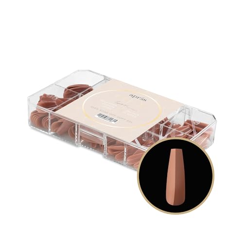 Apres Neutrals Gel-X Imani Box Of Nail Tips, 11 Sizes 00-9, Soft Gel Tip Box (150pcs) (Sculpted Coffin Long, 150)