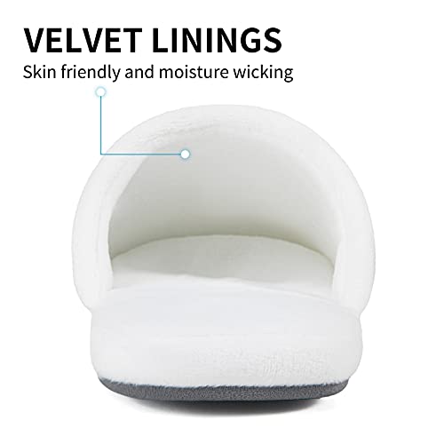 3-Pair Luxury Spa Slippers - Cotton Memory Foam Non-slip Closed Toe Washable Slippers for Hotel,Guest,Travel,Bride,Women and Men