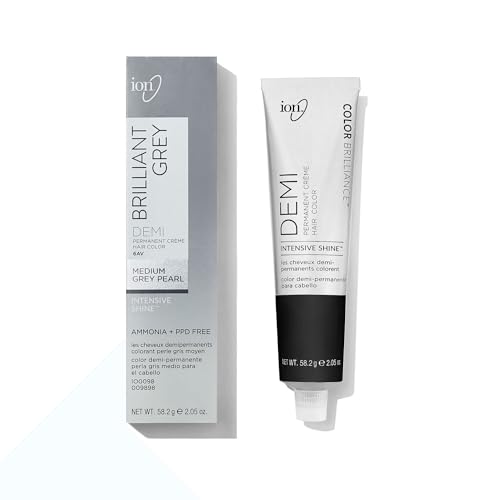 ion Brilliant Grey 6AV Medium Grey Pearl Demi Permanent Cr?me Hair Color, Fade Resistant & PPD Free 2.05 Oz