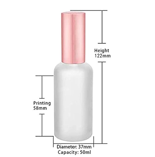 6 Pack 2 Oz Frosted Glass Spray Bottles with Fine Mist Atomizer,Rose-Golden Pump Cap,Empty Protable Travel Liquid Holder Containers for Perfume,Essential Oils-Stickers,Pipette&Funnel Included