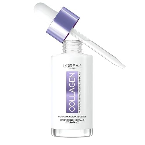 L'Oreal Paris Collagen Moisture Filler Moisture Bounce Face Serum, Glow Serum with Collagen, Glycerin, and Squalane for Bouncy, Radiant, Hydrated Skin