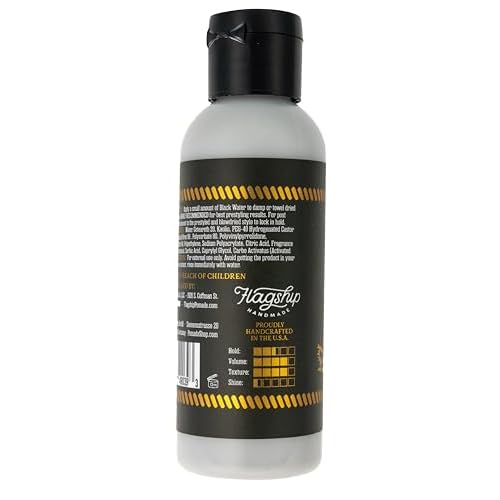 FLAGSHIP Black Water Hair Pomade for Men ? Pre-Styler & Styling Cream - Medium Hold, Low Shine, Matte Finish - Texturizing Liquid Pomade (3.4 oz)