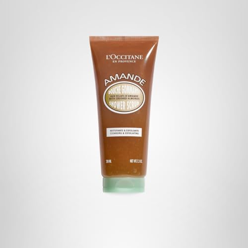 L’Occitane Almond Shower Scrub, 2-In-1 Exfoliating Body Wash with Nourishing Oil Removes Dead Skin Cells & Cleanses for Smooth, Soft & Radiant Skin