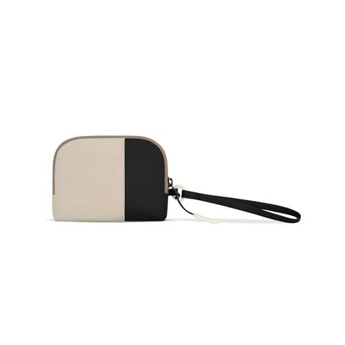 Sherpani Jolie, Lightweight Travel Pouch, Cosmetic Bag, Recycled Wristlet Bag, Toiletry Bag for Women (Con Leche, Small)