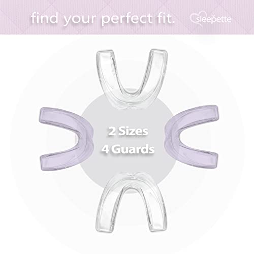 Night Guard for Women, TMJ Mouth Guard for Grinding Teeth at Night Jaw Clenching & Bruxism - Moldable Dental Night Guard for Teeth Grinding Mouth Guard for Sleep, 4 x Nightguard 2 x Sizes