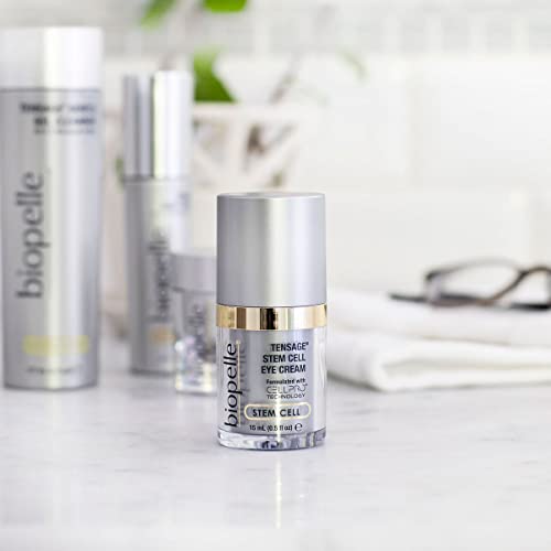 Biopelle Tensage Stem Cell Eye Cream, Under-Eye Cream for Dark Circles, Puffiness, and Bags with CellPro Technology, Caffeine, Retinol, and Peptides, 0.5 Oz