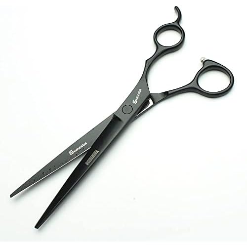 SHARONDS 440C Hair Cutting Scissors Set, Hair Scissors, Thinning Scissors, 6 Inch / 7 Inch Black (7 Inches, 2 Pieces)