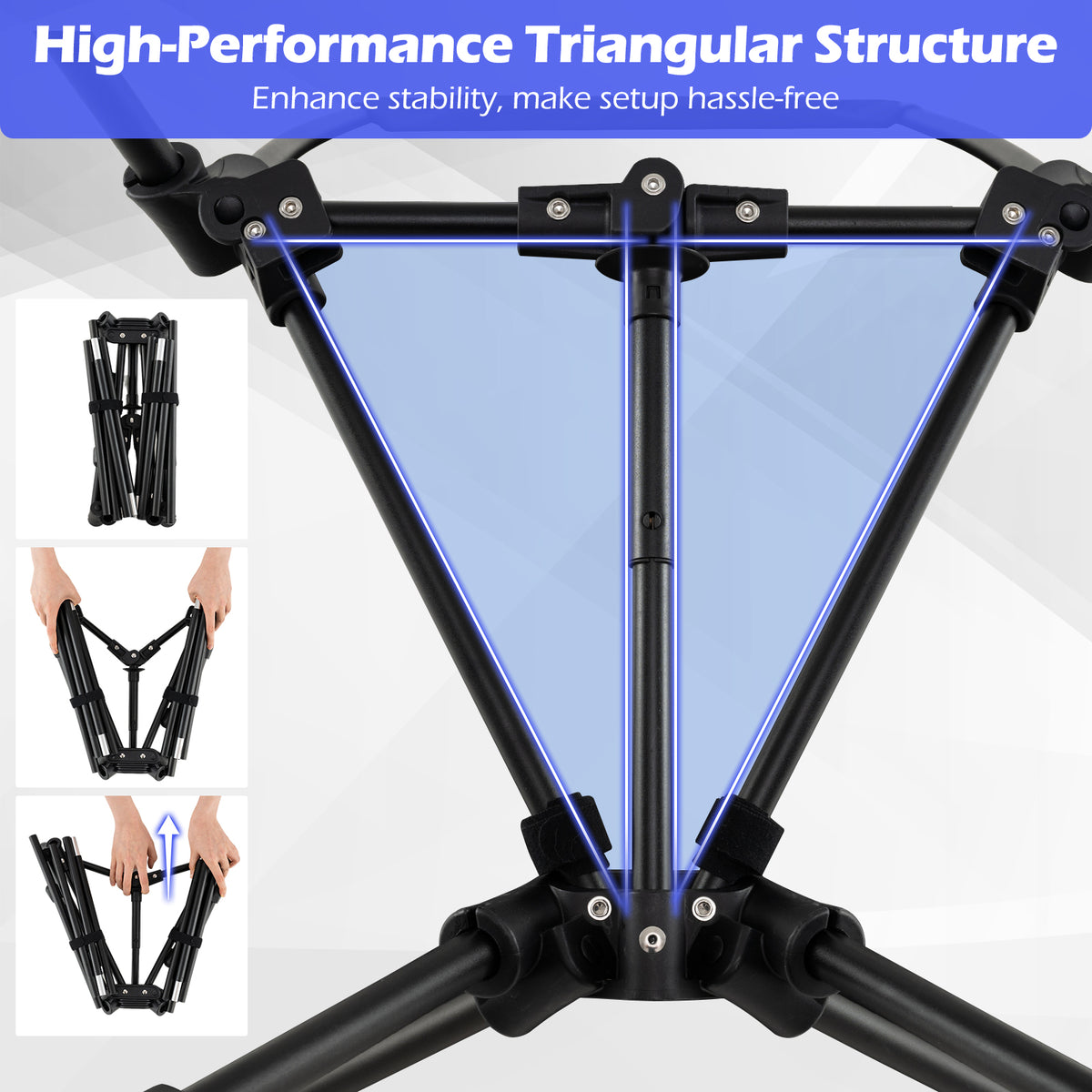 High Back Portable Camping Chair with Compact Carry Bag and Pillow