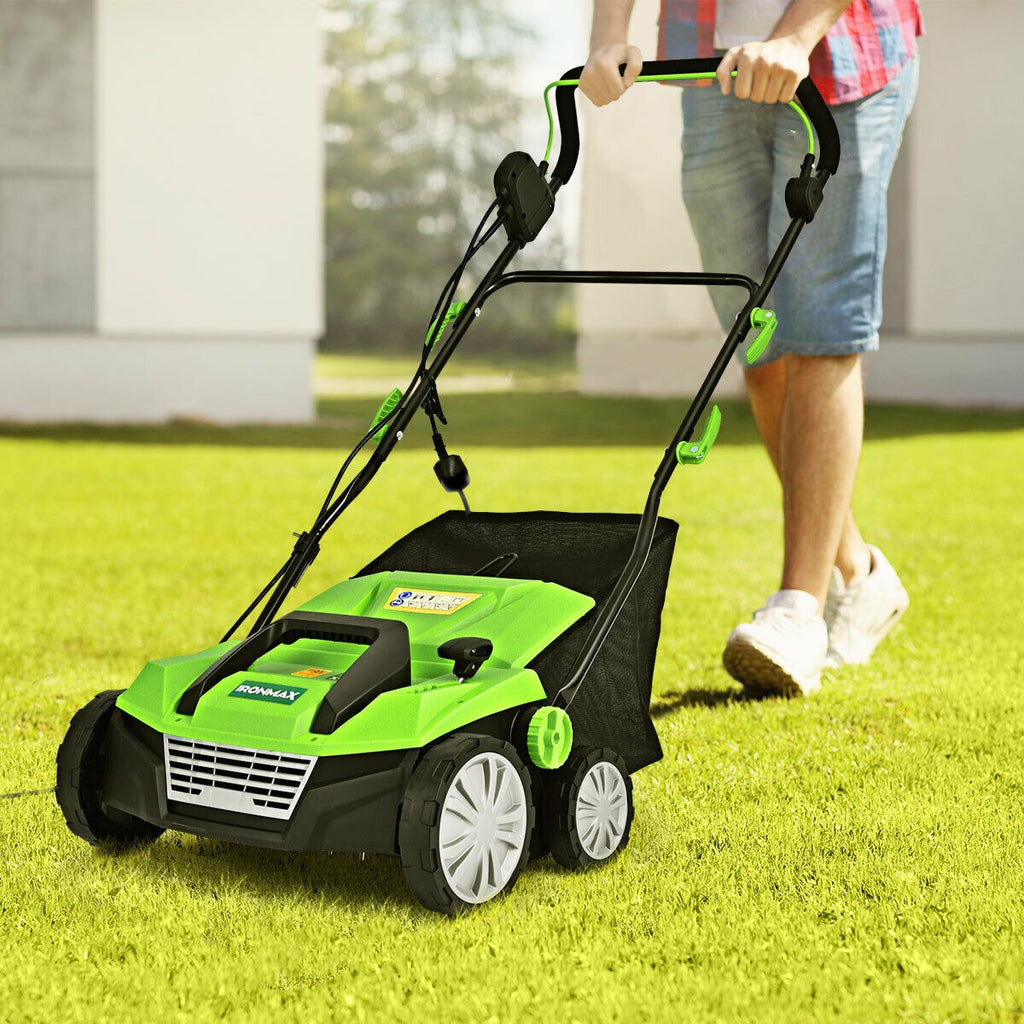 15 Inch 13 Amp Electric Scarifier with Collection Bag and Removable