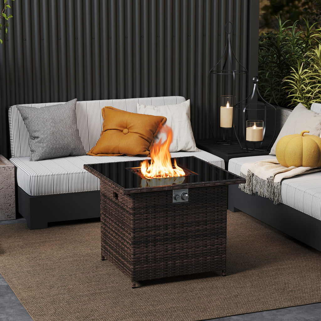32.5" Propane Fire Pit Table 50000 BTU - Black