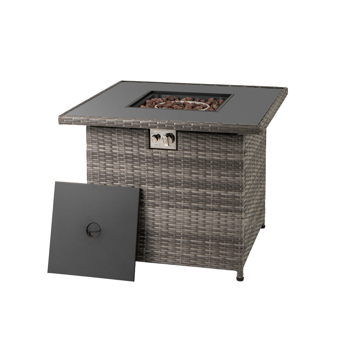 32.5" Propane Fire Pit Table 50000 BTU - Black