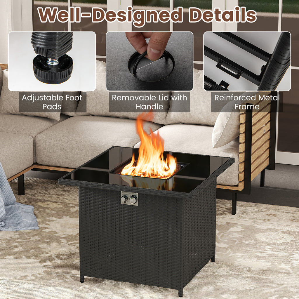 32.5" Propane Fire Pit Table 50000 BTU - Black