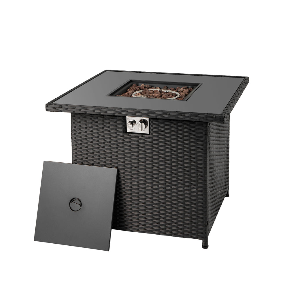 32.5" Propane Fire Pit Table 50000 BTU - Black