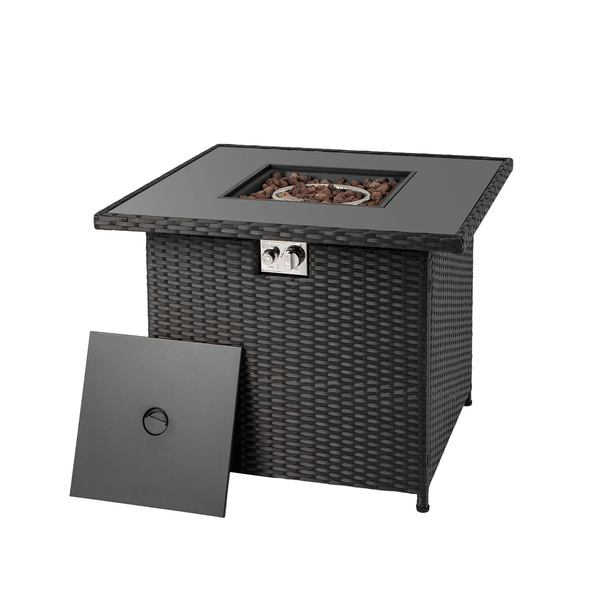 32.5" Propane Fire Pit Table 50000 BTU - Black