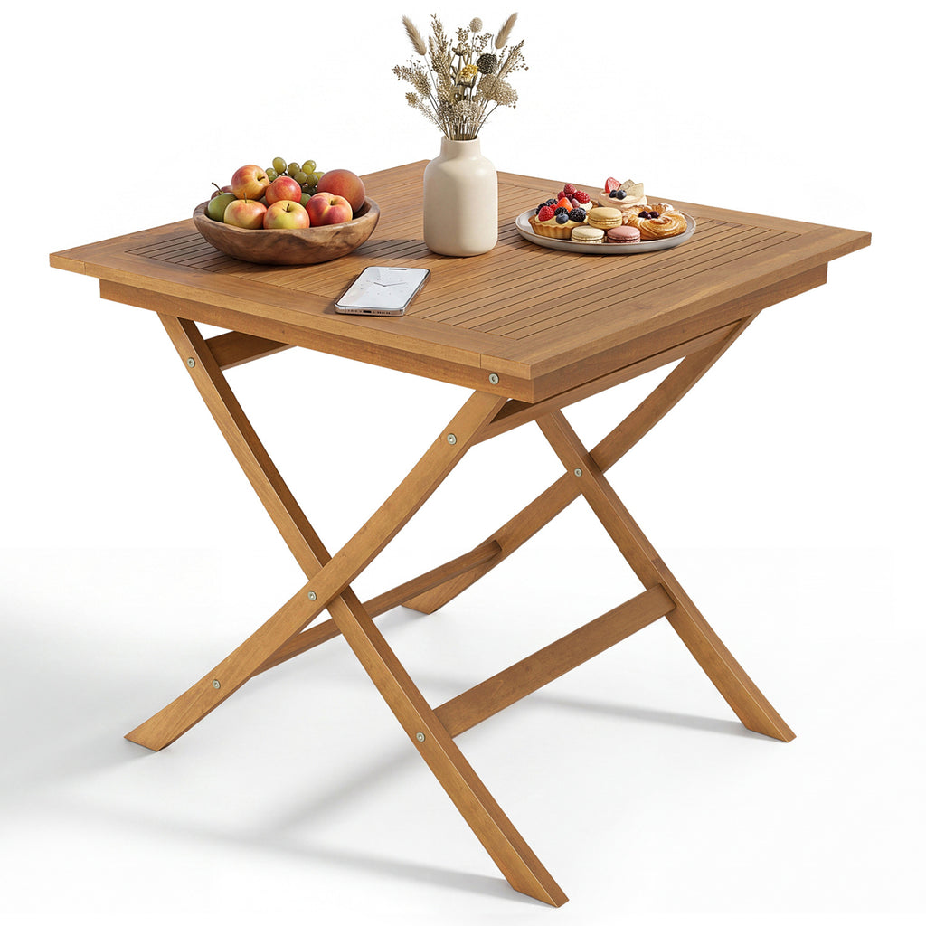 54.5" x 27.5" Patio Dining Table with Teak Finish – Rectangular