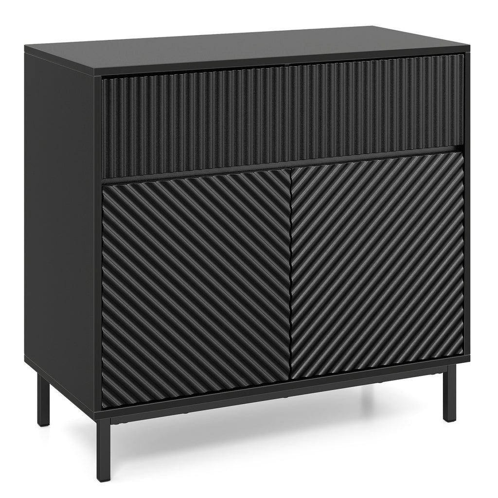 32" Buffet Cabinet with 2 Doors & Drawer - Black