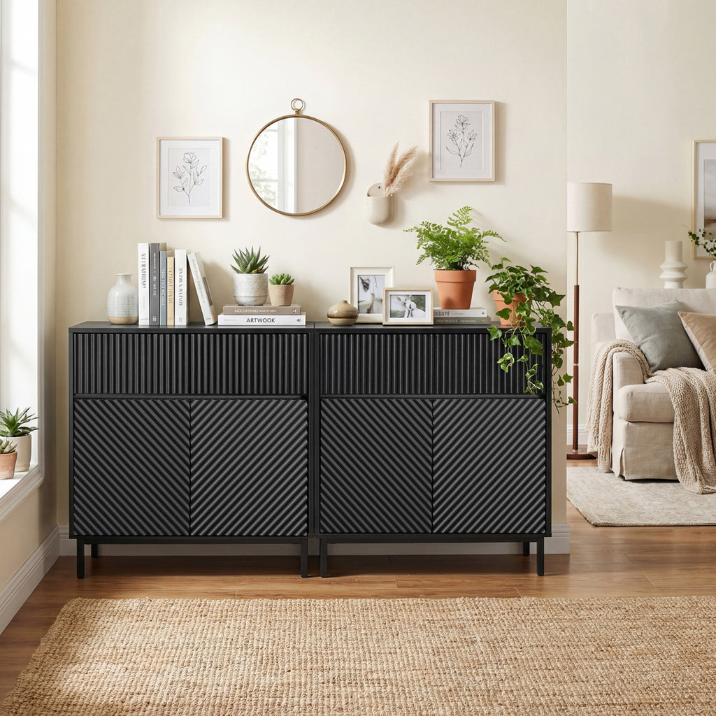 32" Buffet Cabinet with 2 Doors & 1 Drawer - Black