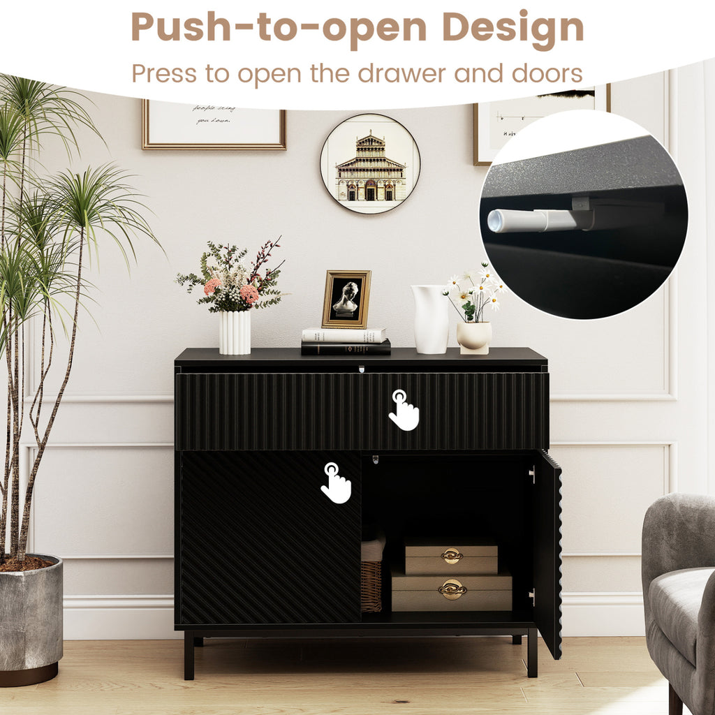 32" Buffet Cabinet with 2 Doors & Drawer - Black