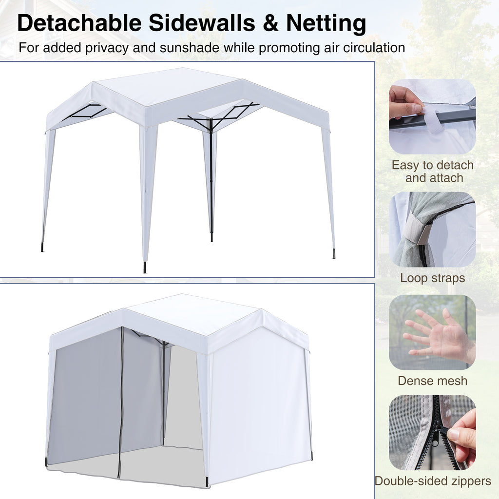 Pop up Canopy Tent wiht 4 Sidewalls Mesh Netting Wheeled Bag