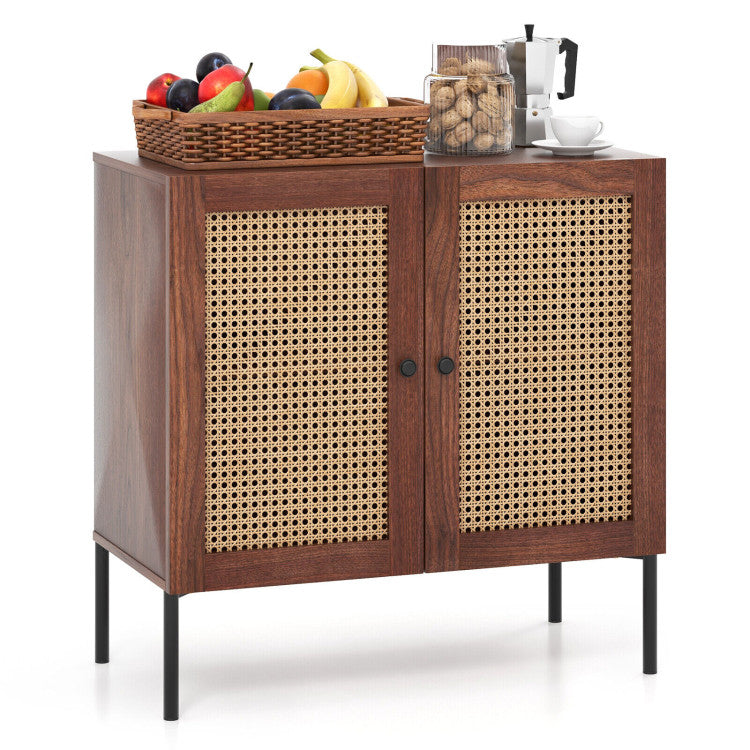 5-Piece Kitchen Dining Bundle: Bar Stools + Stackable Stools + Rattan Sideboard
