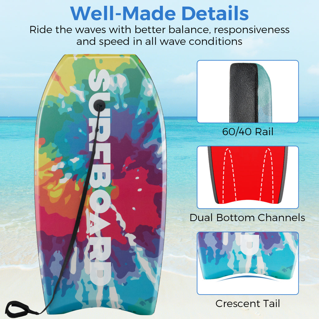 Lightweight Body Board 33/37/41 Inches with EPS Core XPE Deck HDPE Bottom - Multicolor S Variation